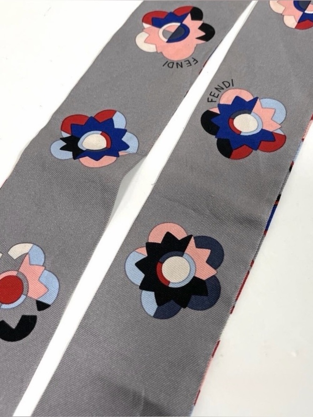 Fendi Silk Ribbon Twilly Scarf